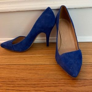 Electric Blue Suede Madewell Pumps - Size 8
